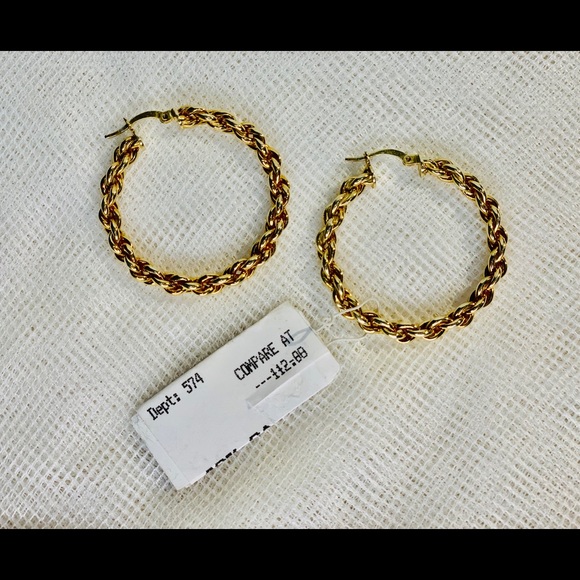 Gabi Reilly 14K Yellow Gold Braided Hoops NWT - Picture 7 of 10